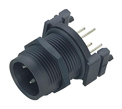 Ábrák 09 0441 90 04 - M18 panelre szerelhető csatlakozó, : 4, árnyékolatlan, THT, IP67, elülső rögzítés
