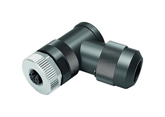 Kuva M12 Kulmarasia, Napojen määrä: 4, 8,0-13,0 mm, suojaamaton, ruuviliitin, IP67, UL 2238, M12x1,0, virtalähde varten