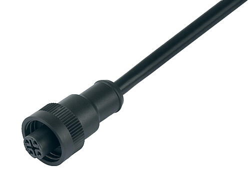 Abbildung 79 0232 20 04 - RD24 Kabeldose, Polzahl: 3+PE, ungeschirmt, am Kabel angespritzt, IP67, PVC, schwarz, 4 x 1,50 mm², 2 m