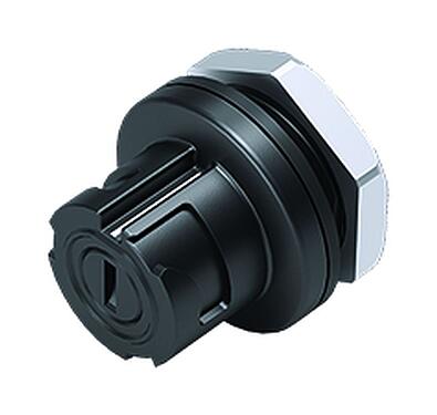 3D View 09 0762 090 05 - Bayonet NCC Female panel mount connector, Contacts: 5, unshielded, THT, IP54 unplugged