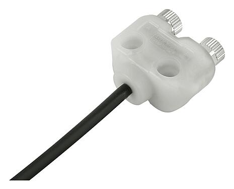 Illustration 79 5232 33 04 - M8/M8 Twin distributors, Y-distributor, Contacts: 3, unshielded, moulded on the cable, IP68, UL 2238, PUR, black, 4 x 0.25 mm², with LED PNP, 2 m