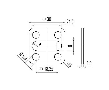 Méretarányos rajz 16 8090 001 - Type A - Flat gasket, silicone