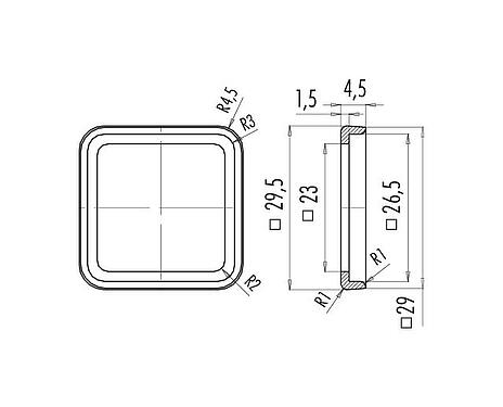 Méretarányos rajz 16 8088 000 - Type A - Profile gasket, NBR black