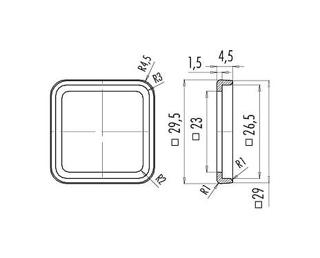 Scale drawing 16 8088 000 - Type A - Profile gasket, NBR black; Series 210