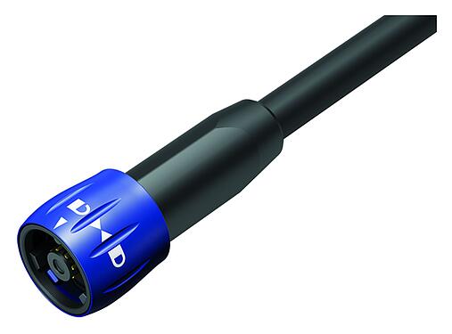 Illustration 77 6065 0000 50008-0500 - Bayonet Male cable connector, Contacts: 8, unshielded, solder, IP67, PUR, black, 8 x 0.25 mm², 5 m