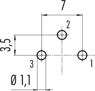지휘자 레이아웃 M16 메일 패널 마운트 커넥터, 콘택트 렌즈: 3 (03-a), 차폐되지 않음, THT, IP40, M18x0,75, 후면 월 마운팅