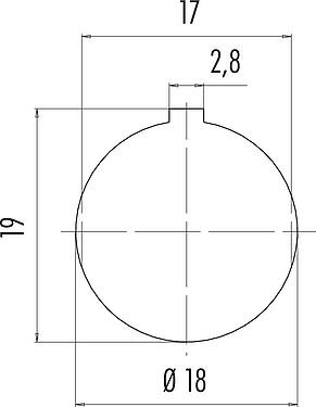 組立サンプル M16 メスパネルマウントコネクタ, 極数: 4 (04-a), 非シールド, THT, IP40, M18x0,75, 背面パネルマウント