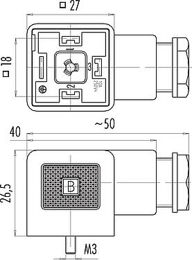 Schaaltekening Apparaatstekkerdoos, aantal polen: 3+PE, 6,0-8,0 mm, onafgeschermd, schroefklem, IP40 zonder afdichting, VDE, ESTI+, PG 9
