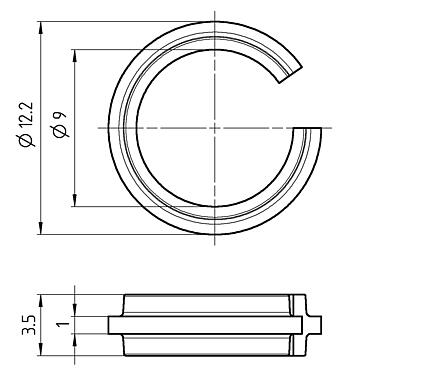 Dessin coté 62 1369 100 003 - Kennzeichnungsring violett ähnlich RAL 4006, VPE 100, Material: POM