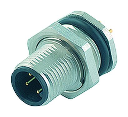 Illustration 86 0631 1000 00008 - M12 Male panel mount connector, Contacts: 8, unshielded, THT, IP68, UL, M16x1.5, front fastened