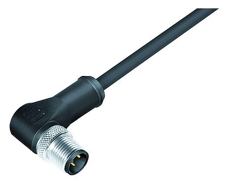 Illustration 77 3527 0000 50705-0200 - M12 Male angled connector, Contacts: 5, shielded, moulded on the cable, IP67, UL, PUR, black, 5 x 0.25 mm², 2 m