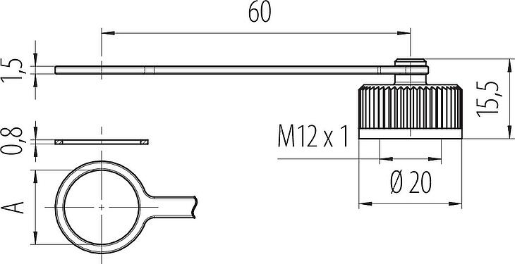 Scale drawing Protecting cap, IP67