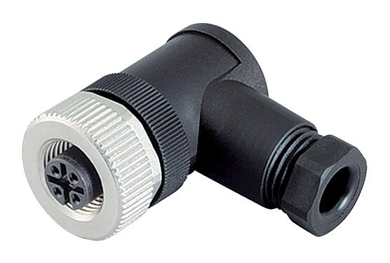 Illustration M12 Female angled connector, Contacts: 5, 4.0-6.0 mm, unshielded, screw clamp, IP67, UL 2238