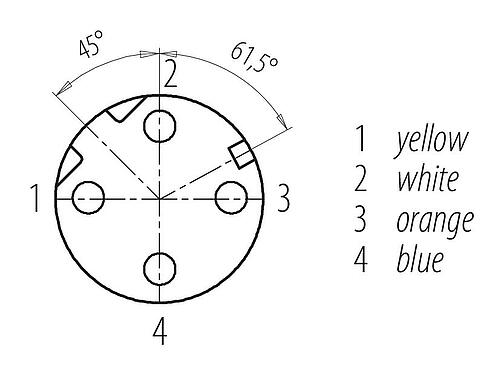 Sắp xếp liên hệ (phía kết nối) M12 Ổ cắm gắn bảng, Số lượng cực : 4, có chống nhiễu, với cáp được lắp ráp, IP67, UL, M16x1,5, Profinet, PUR, màu xanh lá, 2x2xAWG 22, Gắn phía trước, 0,5m