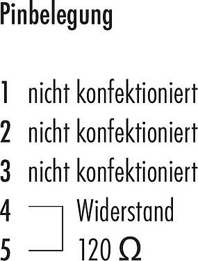 Belegungspläne M12 Abschlussdose, Polzahl: 5, ungeschirmt, IP69K, CAN-Bus