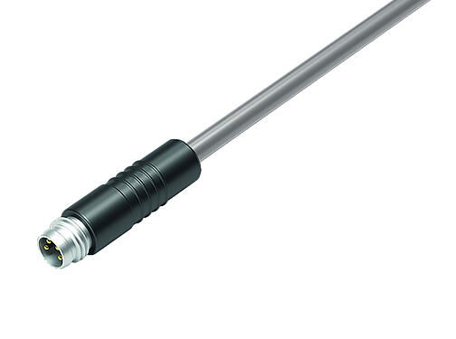 Illustration 79 3409 42 03 - Snap-In Male cable connector, Contacts: 3, unshielded, moulded on the cable, IP65, PVC, black, 3 x 0.25 mm², 2 m