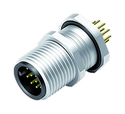 Illustration 09 3491 969 12 - M12 Male panel mount connector, Contacts: 12, unshielded, THT, IP68, M12x1.0