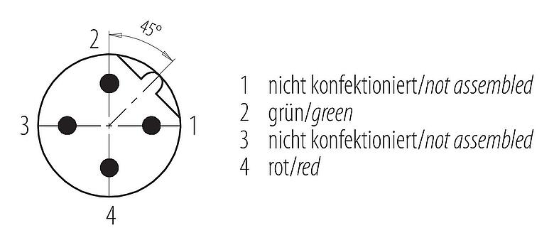 Расположение контактов (вставная сторона) M12 Фланцевая заглушка, Количество полюсов: 2, экранированный, с собранным кабелем, IP68, M16x1,5, Profibus, PUR, фиолетовый, 1 x 2 x 0,25 мм², Фронтальное крепление, 0,5 м