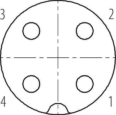 联系安排 (外掛程式側) M18 直头孔头电缆连接器, 极数: 4, 6.5-8.0mm, 非屏蔽, 螺钉接线, IP67