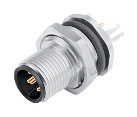 Illustration 86 0531 1120 00008 - M12 Male panel mount connector, Contacts: 8, shieldable, THT, IP68, UL 2238, PG 9, front fastened