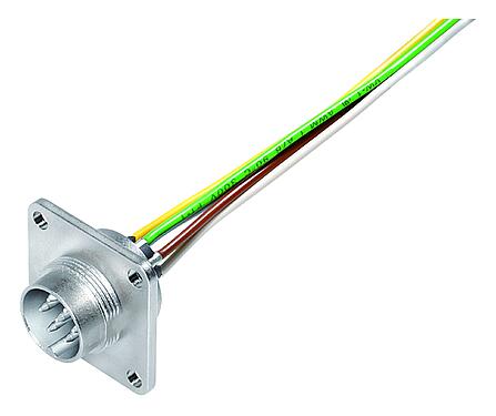 Minh hoạ M16 Phích cắm gắn bảng, Số lượng cực : 4 (04-a), không có chống nhiễu, dây đơn, IP67, UL 2238, M18x0,75, Gắn phía trước