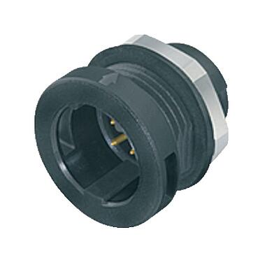 3D View 09 4707 00 03 - Micro Push-Pull  IP67 Male panel mount connector, Contacts: 3, unshielded, solder, IP67