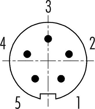 Polbild (Steckseite) Bajonett Kabelstecker, Polzahl: 5, 3,0-4,0 mm, ungeschirmt, löten, IP40