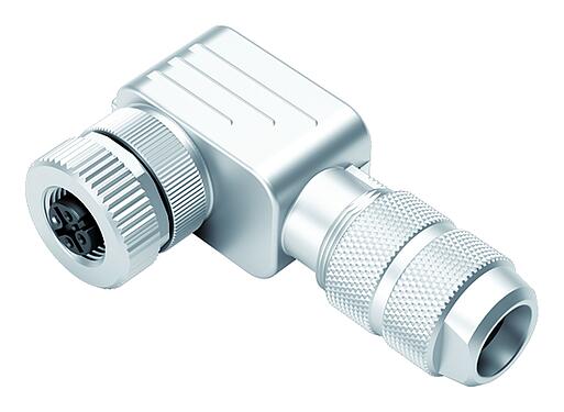 Illustratie M12 Female haakse connector, aantal polen: 4, 5,0-8,0 mm, schermbaar, schroefklem, IP67, UL 2238, irisveer