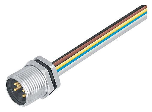 Ilustración 7/8" Enchufe de brida, Número de contactos: 2+PE, sin blindaje, hilos, IP68, UL 2238, VDE, Montaje frontal, moldeado