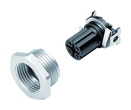 Illustration 99 3732 402 04 - M12 Female panel mount connector, Contacts: 4, shieldable, SMT, IP67