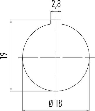 Instructions de montage / Découpe du panneau Baïonnette Embase mâle, Contacts: 19, non blindé, souder, IP40, M18x0,75, Montage mural arrière
