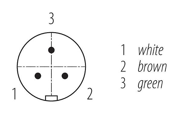 Contactconfiguratie (Insteekbereik) Snap-In Kabelstekker, aantal polen: 3, onafgeschermd, aan de kabel aangegoten, IP67, UL 2238, PUR, zwart, 3 x 0,75 mm², 2 m