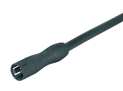 3D View 77 7405 0000 50008-0200 - Snap-In IP67 Male cable connector, Contacts: 8, unshielded, moulded on the cable, IP67, PUR, black, 8 x 0.25 mm², 2 m