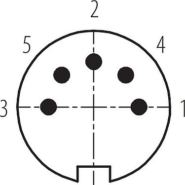 접점 배치(접속측) M16 메일 패널 마운트 커넥터, 콘택트 렌즈: 5 (05-b), 차폐되지 않음, 솔더, IP67, UL 2238, M18x0,75, 전면 마운팅