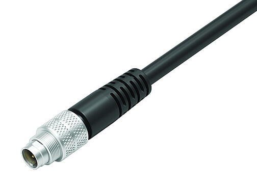 Vue 3D 79 1413 15 05 - Connecteur mâle, Contacts: 5, blindé, surmoulé sur le câble, IP67, PUR, noir, 5 x 0,25 mm², 5 m