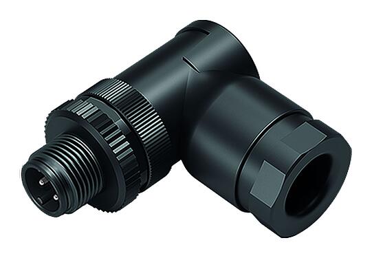Illustration 99 0429 162 04 - M12 Male angled connector, Contacts: 4, 2x cable Ø 2 mm, 1.0-3.0 mm or 4.0-5.0 mm, unshielded, screw clamp, IP67, UL