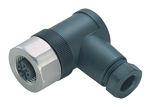 Illustratie M12 Female haakse connector, aantal polen: 4, 6,0-8,0 mm, onafgeschermd, schroefklem, IP67, UL 2238