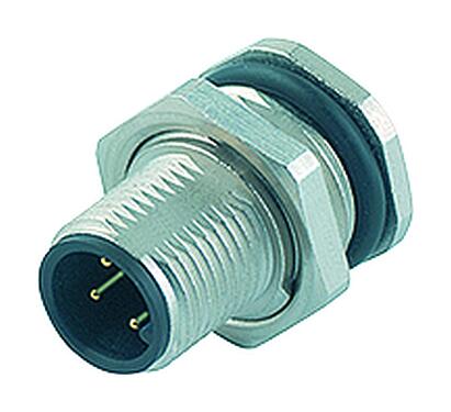 Illustration 86 0631 1002 00008 - M12 Male panel mount connector, Contacts: 8, unshielded, solder, IP68, UL, M16x1.5, front fastened