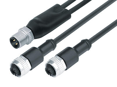 Automation Technology - Sensors and Actuators--male duo connector - 2 female cable connectors M12x1_765_0_19_DG_SK