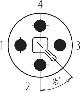 Contactconfiguratie (Insteekbereik) M12 Male panel mount connector, aantal polen: 4, onafgeschermd, schroefklem, IP68, UL 2238, VDE, M20x1,5, Frontaansluiting