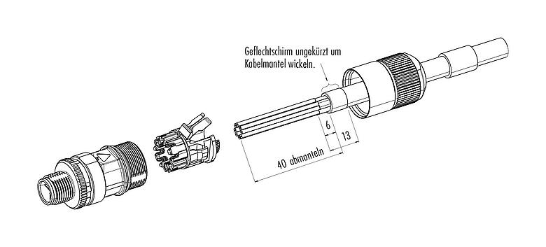 Montageanleitung 99 3787 810 08 - M12 Kabelstecker, Polzahl: 8, 5,5-9,0 mm, schirmbar, IDC, IP67