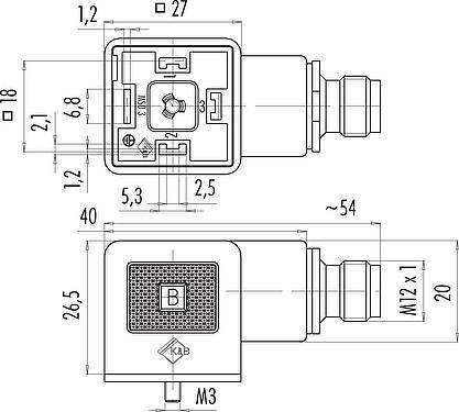 Méretarányos rajz adapter, : 2+PE, árnyékolatlan, csatlakoztatható, IP65