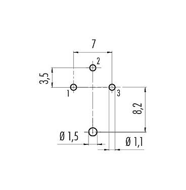 Geleiderconfiguratie 09 0108 290 03 - M16 Female panel mount connector, aantal polen: 3 (03-a), schermbaar, THT, IP67, UL, aan voorkant verschroefbaar