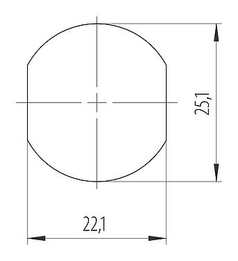 Montagevoorbeeld 7/8" Doorvoer voor schakelkast, aantal polen: 5, onafgeschermd, stekerbaar, IP67, VDE, Achterwandmontage