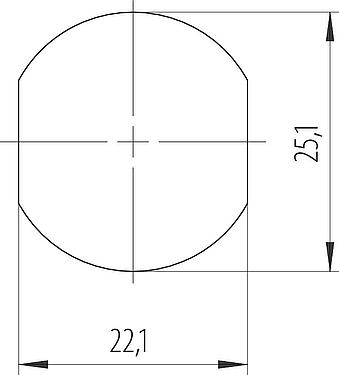 Montageanleitung / Montageausschnitt 7/8" Schaltschrankdurchführung, Polzahl: 5, ungeschirmt, steckbar, IP67, VDE, Rückwandmontage