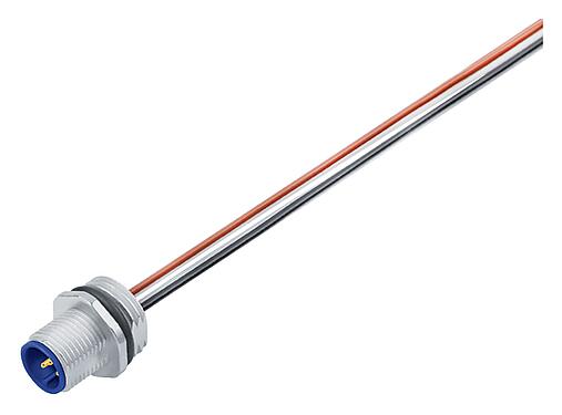 Illustration M12 Embase mâle, Contacts: 5, non blindé, fils, IP68, UL 2238, M16x1,5, Montage frontal