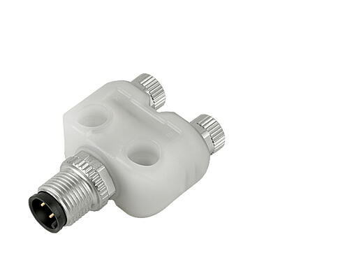 Illustration 79 5232 00 04 - M12 Twin distributor, Y-distributor, male M8x1 - 2 female M8x1, Contacts: 4/3, unshielded, pluggable, IP68, UL, with LED PNP