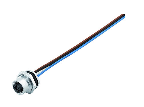 Illustratie 76 0632 1015 00004-0200 - M12-A Female panel mount connector, aantal polen: 4, onafgeschermd, draden, IP68, UL, M16x1,5, aan voorkant verschroefbaar
