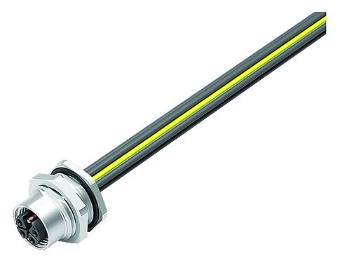 Minh hoạ M12 Ổ cắm gắn bảng, Số lượng cực : 5, không có chống nhiễu, dây đơn, IP68, UL 2238, M16x1,5, Chốt trung tâm, có thể vặn từ phía trước, túp lều
