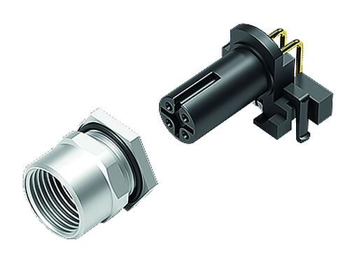 Illustration 99 3442 202 05 - M12 Female angled panel mount connector, Contacts: 5, unshielded, THR, IP68, UL 2238, for PCB assembly